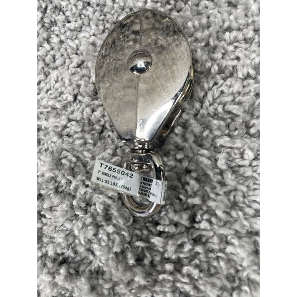 2 inch Nickel Plated Metal Swivel Single Eye Pulley 2 inch 55 lbs New - Picture 1 of 9